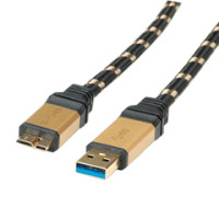 Kabel USB3.0 na Micro  B(M), 2.0m, crno/zlatni